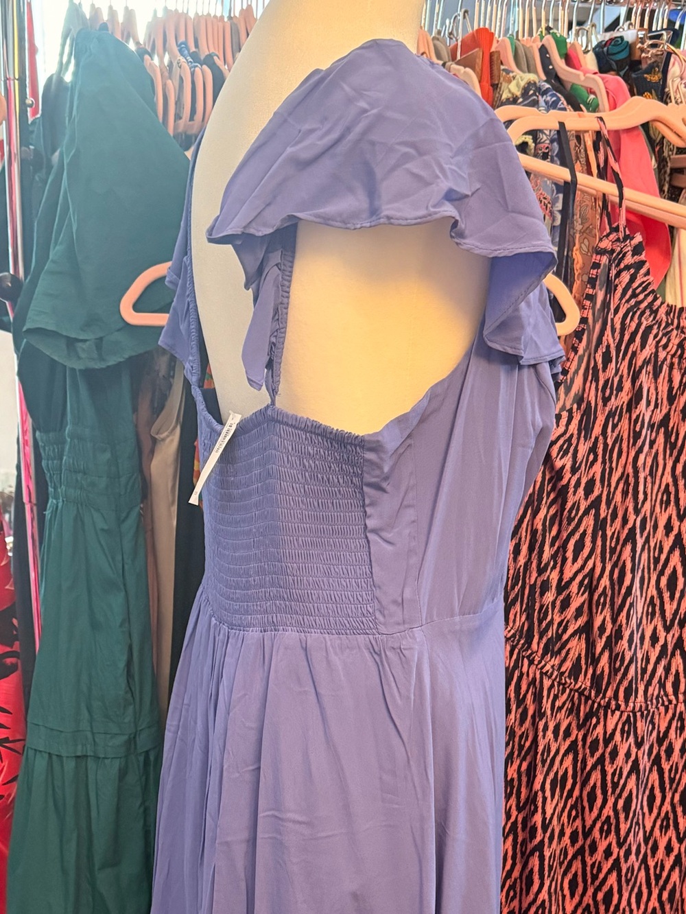 Old Navy Lavender Ruffle-Trim Midi Dress - Picture 2 of 4